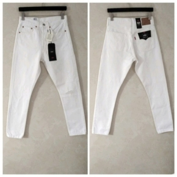 Levi's Denim - Levi's 501 Skinny Jeans Distressed White Pants